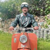 Thomas Wieden aus Gommern auf seinem Berliner Roller - Baujahr 1961