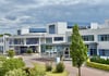 Blick auf das Klinikum in Dessau. 