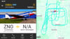 Der „Flightradar“ zeigt die zahlreichen Flugmanöver über  Aschersleben und der Region, die am Freitagmorgen viele Neugierige zum Himmel schauen ließen. 