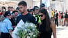 Der portugiesische RB-Leipzig-Spieler André Silva und seine Frau Maria Rodrigues nehmen an der Totenwache für Diogo Jota in der Kapelle Sao Cosme in der Stadt Gondomar bei Porto teil.