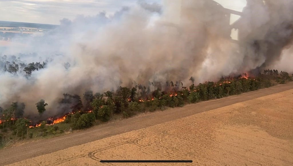 So sah das Feuer bei Rodleben von oben aus.