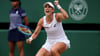 Belinda Bencic bejubelt den Einzug ins Viertelfinale von Wimbledon.