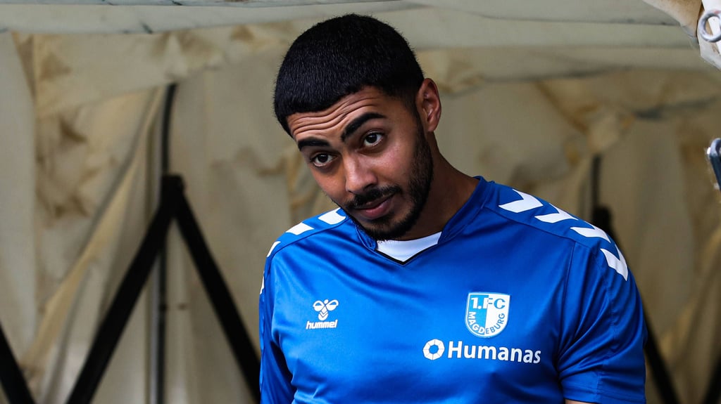 Tarek Chahed bei seinem Comeback auf Zweitliga-Rasen beim 1. FC Magdeburg gegen Fortuna Düsseldorf.