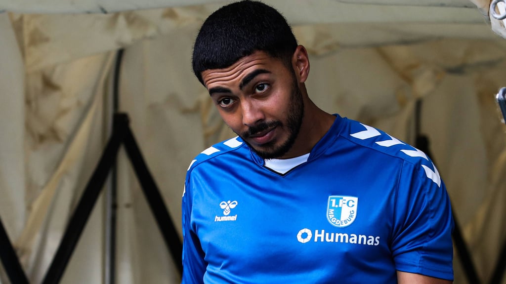 Tarek Chahed bei seinem Comeback auf Zweitliga-Rasen beim 1. FC Magdeburg gegen Fortuna Düsseldorf.