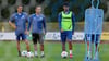 Martijn Kaars, Baris Atik und Abu-Bekir El-Zein vom 1. FC Magdeburg beim Trainingslager in Bad Wörishofen.