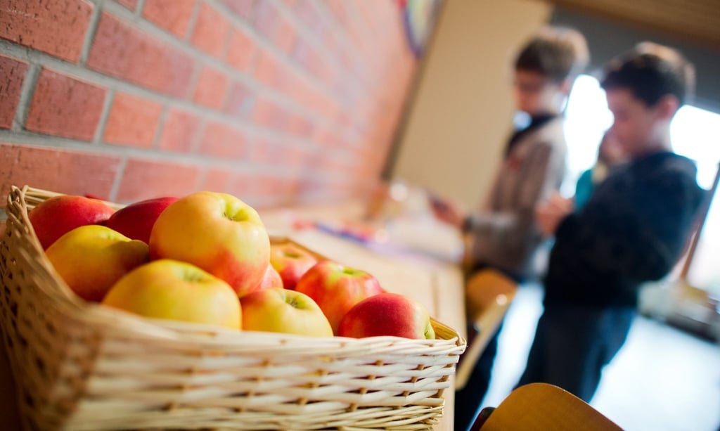 Äpfel im Klassenzimmer: In immer mehr Schulen gehört frisches Obst fest zum Alltag. (Archivbild)