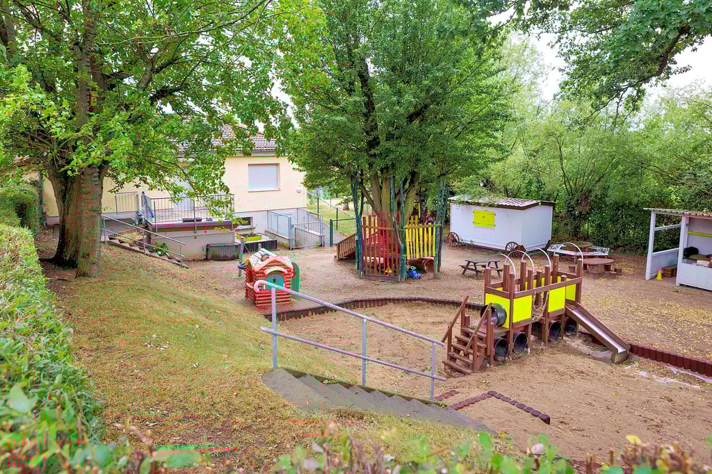 Blick in den Garten der Kindertagesstätte Bröckau