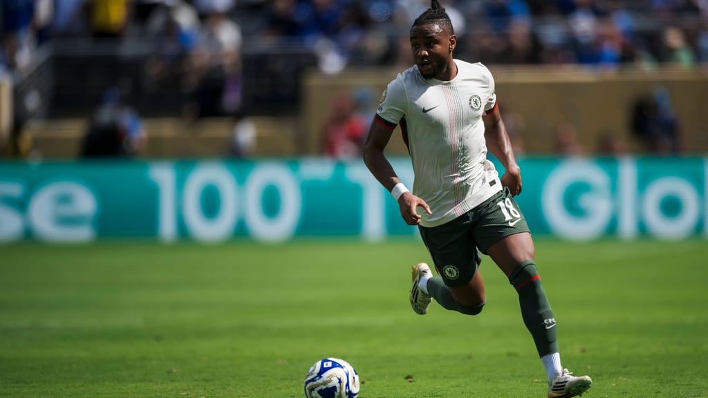 Christopher Nkunku am Ball für Chelsea.