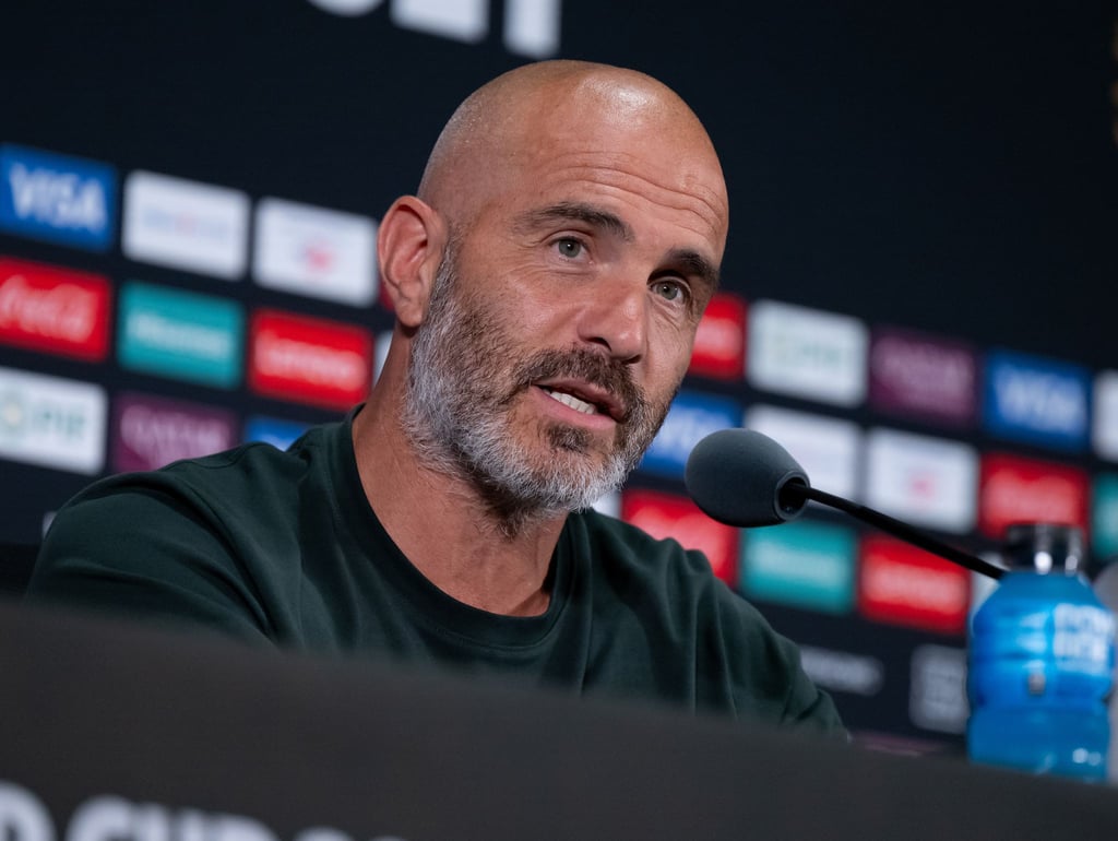 Chelsea-Trainer Enzo Maresca bei der Pressekonferenz vor dem Finale.