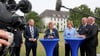 Die Nord-Innenministerrunde tagte in Rostock (von links nach rechts): Andy Grote (SPD), Sabine Sütterlin-Waack (CDU), Daniela Behrens (SPD), Jörg Nero vom Landesfeuerwehrverband Schleswig-Holstein und Christian Pegel (SPD).
