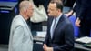 Die Unionsfraktion fordert von der SPD die Absetzung der Wahl einer in CDU/CSU besonders umstrittenen Kandidatin für das Bundesverfassungsgericht. Können Unionsfraktionschef Jens Spahn (CDU, rechts) und sein SPD-Kollege Matthias Miersch die Situation noch entschärfen?