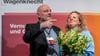 Führungswechsel beim BSW in Brandenburg: Friederike Benda ist nach dem Rückzug von Robert Crumbach (links) zur neuen Landesvorsitzenden gewählt worden.