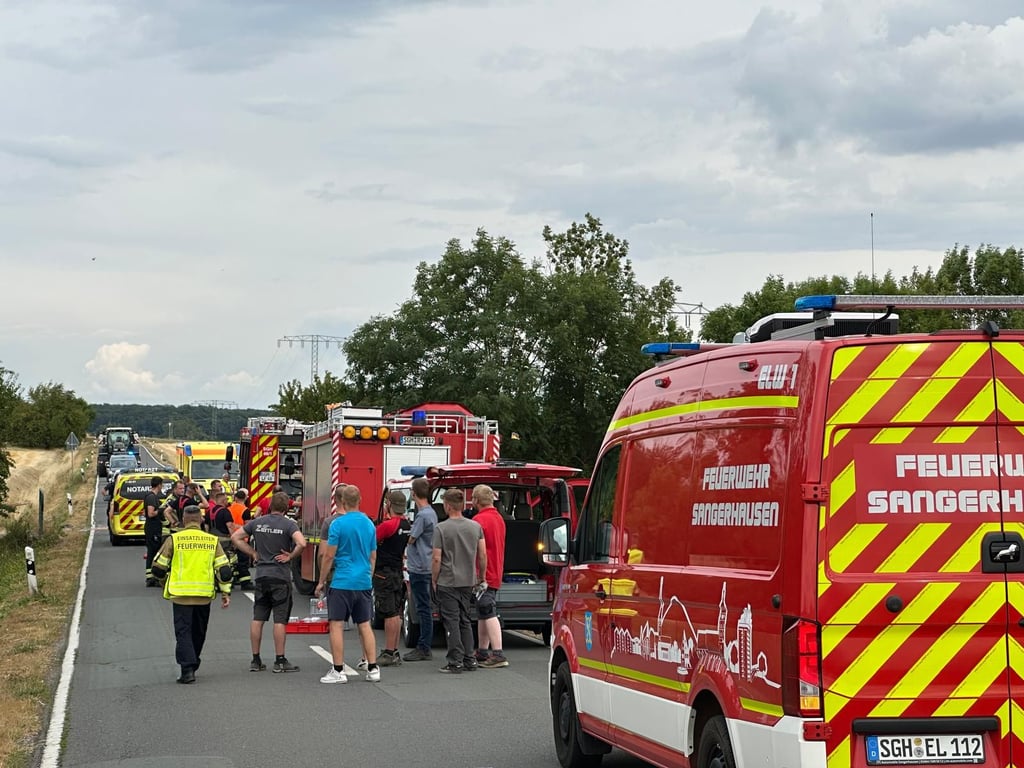 Schwerer Unfall auf dem Sotterhäuser Weg bei Sangerhausen