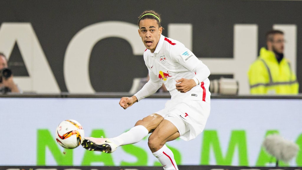 Yussuf Poulsen bei einem Zweitligaspiel für RB im Jahr 2016.