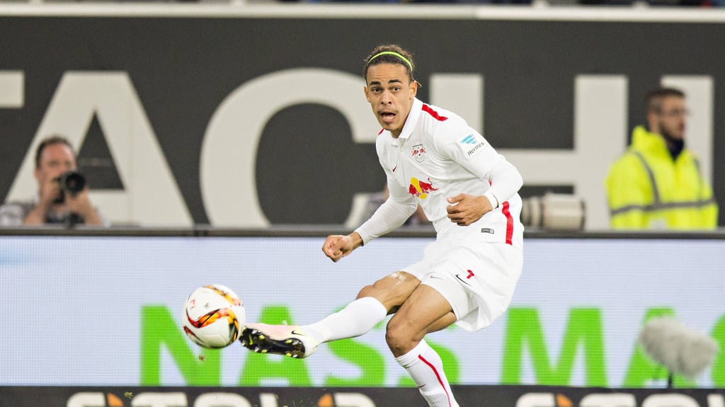 Yussuf Poulsen bei einem Zweitligaspiel für RB im Jahr 2016.
