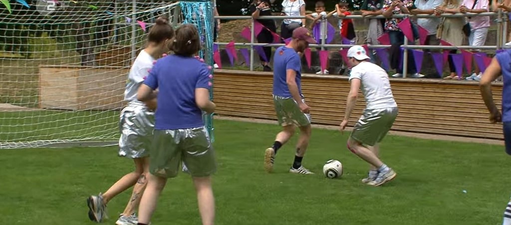 Discofoot im ZDF Fernsehgarten: Die Spieler hatten ihren Spaß.