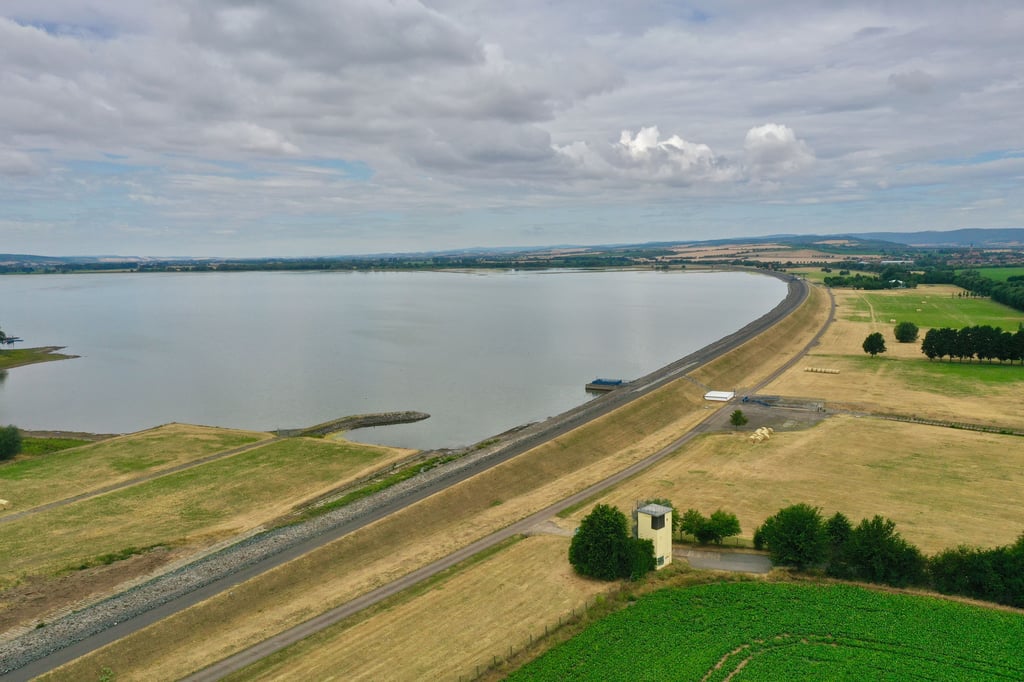 Aufnahme vom Stausee Kelbra aus der Luft
