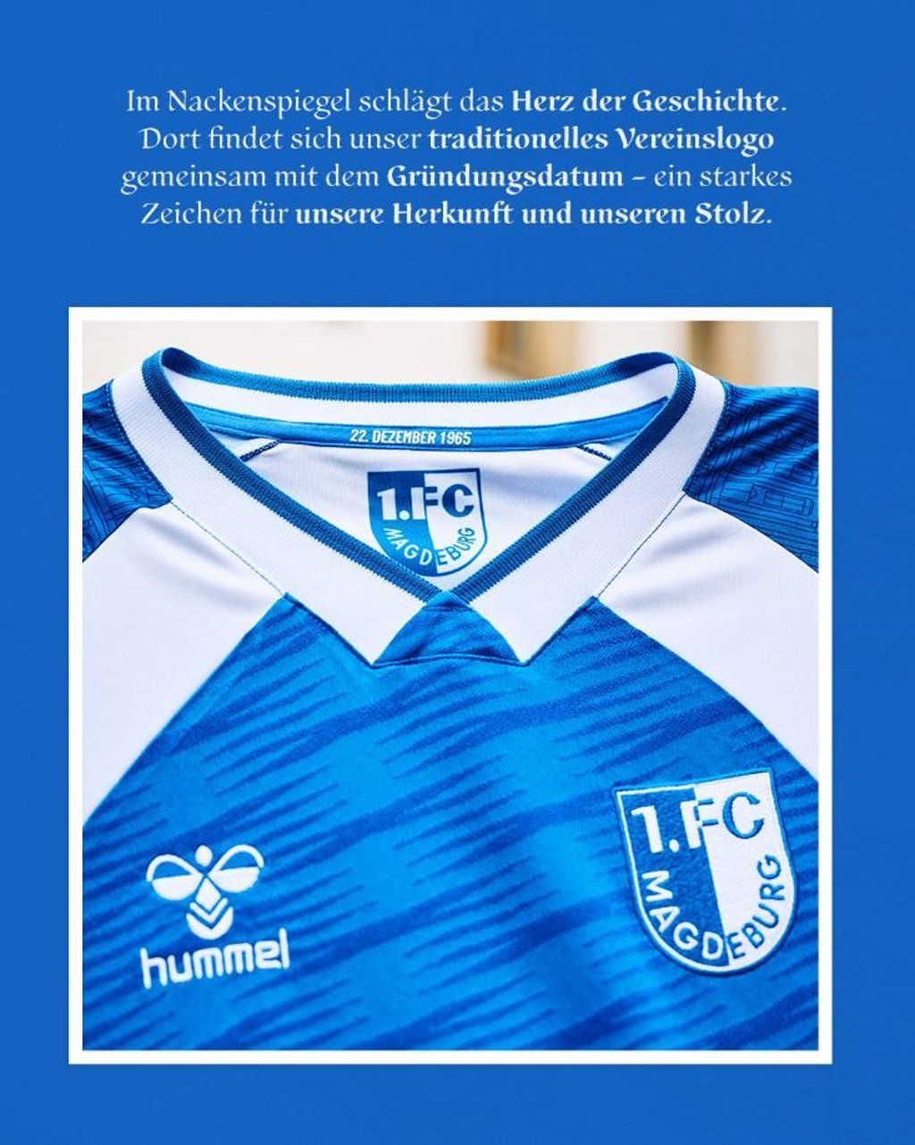 Das Trikot vom 1. FC Magdeburg für die Saison 2025/26. Hier gut zu sehen sind die Tigermuster auf dem Jersey.