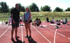 Annabelle Lück und ihr Trainer Matthias Lindner. 