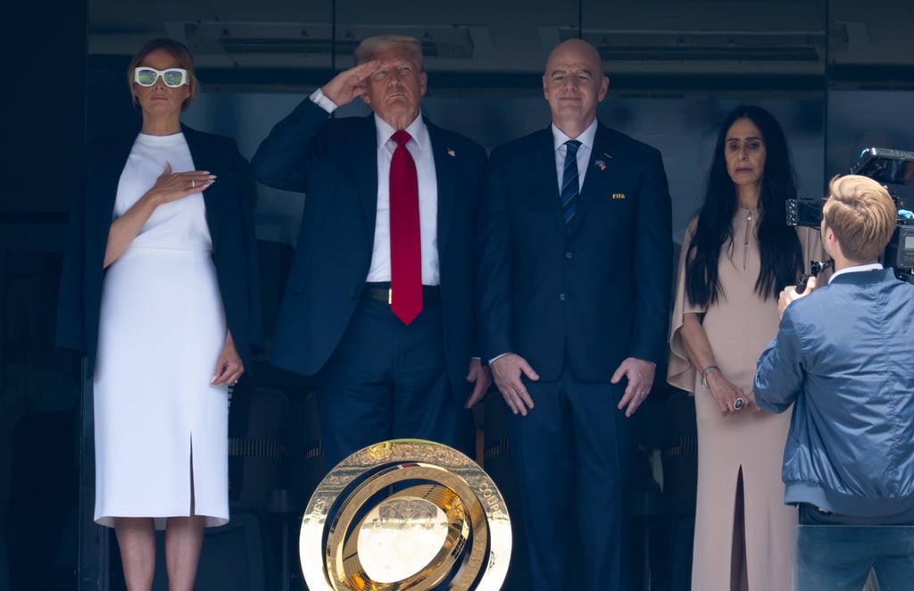 US-Präsident Donald Trum (2. v.l.) und FIFA-Boss Gianni Infantino (2.v.r.) waren beim Finale der Club-WM sehr präsent.