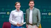 Die Grünen, hier Parteichef Felix jBanaszak und Vorstandsmitglied Heiko Knopf, wollen um Unterstützung im Osten kämpfen.
