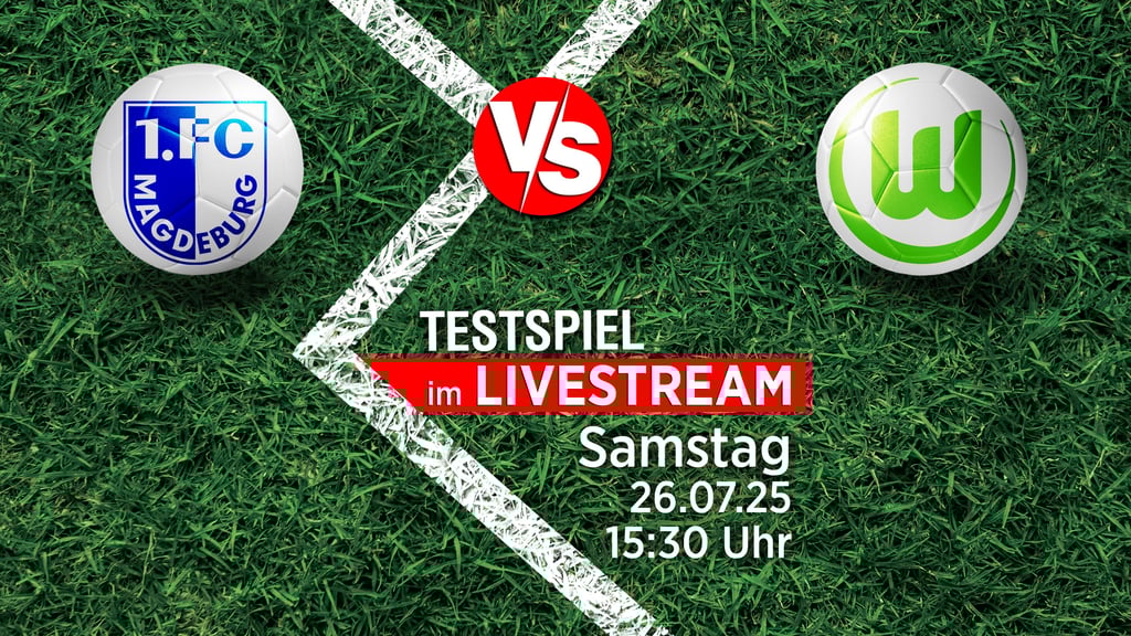 Der 1. FC Magdeburg spielt am 26. Juli gegen den VfL Wolfsburg. Wir zeigen die FCM-Generalprobe vor dem Zweitliga-Start ab 15.3 Uhr im Livestream.