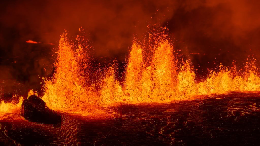 So sah es bei einem vorherigen Mal aus, als sich ein Vulkanausbruch auf der isländischen Reykjanes-Halbinsel ereignete. (Archivbild)