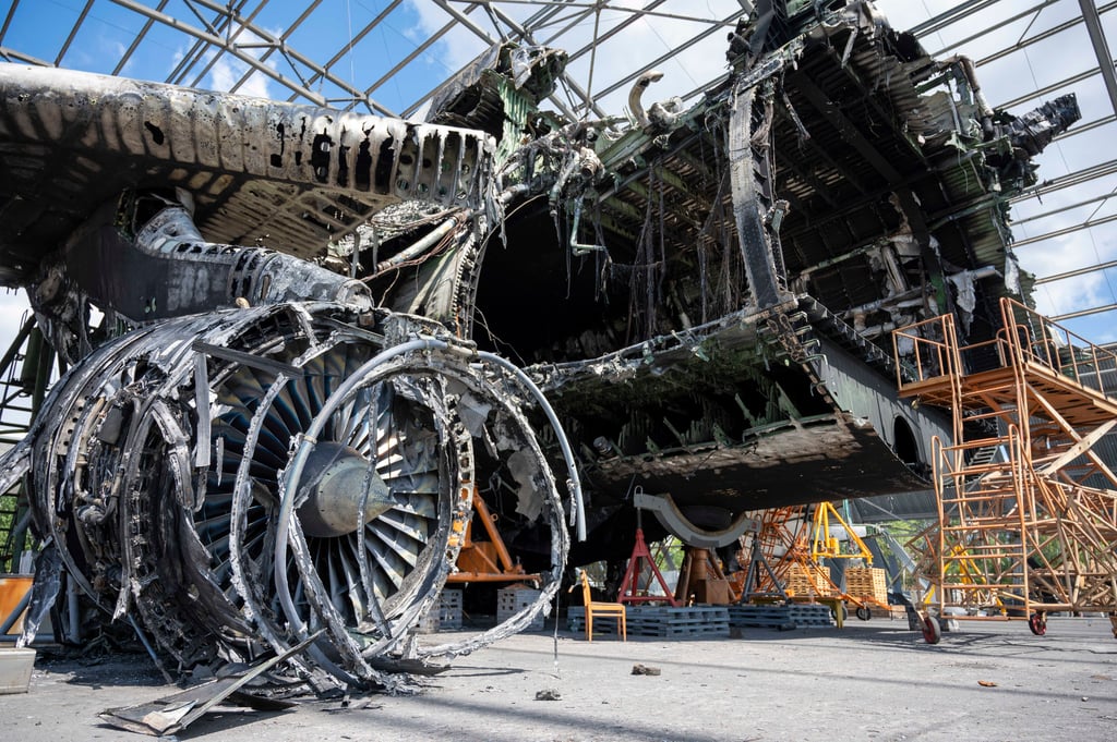 Nach einem russischen Angriff 2022 wurde die Antonov 225 zersört.