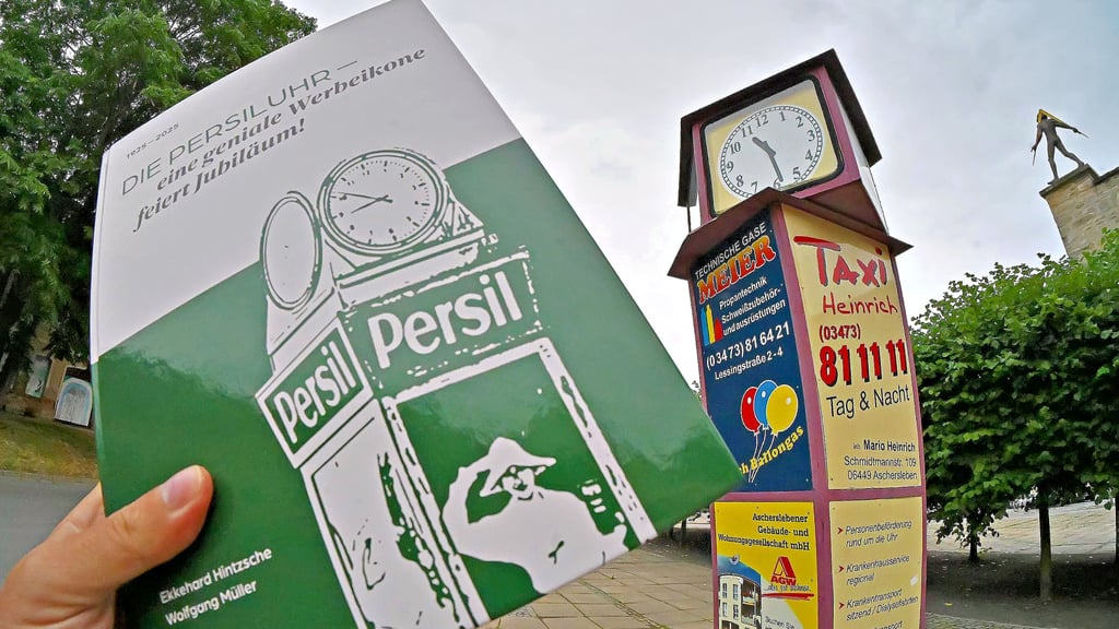Die Persil-Uhr von Aschersleben ist nun auch in einem Buch verewigt.