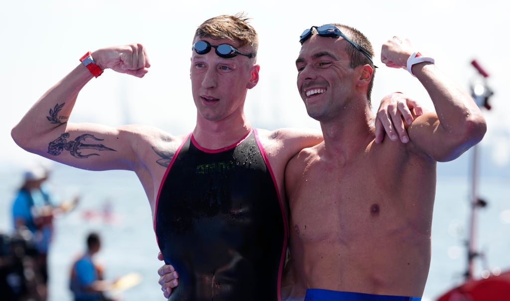 Wie über zehn Kilometer: Erneut jubelten Florian Wellbrock (l.) und Gregorio Paltrinieri über Gold und Silber.