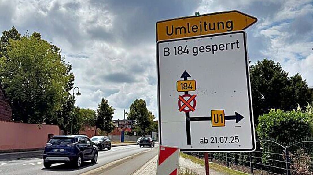 Die B 184 wird ab Montag in Bobbau voll gesperrt.