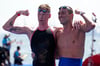 Wie über zehn Kilometer: Erneut jubelten Florian Wellbrock (l.) und Gregorio Paltrinieri über Gold und Silber.