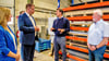 Firmenbesuch bei Streckel & Schrader in Wittenberg, von links: Anne-Marie Richter, Wirtschaftsförderung des Landkreises, Landrat Christian Tylsch, Geschäftsführer Florian Streckel und Rolf Häuser, Leiter des Fachdienstes Bauordnung und Regionalentwicklung beim Kreis 