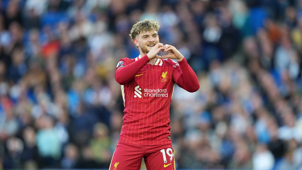 Harvey Elliott freut sich über sein Tor gegen Brighton.