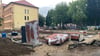 Noch ist von dem Spielplatz hinter dem Jugendclub "Knast" und der Umfassungsstraße in Magdeburg wenig zu erkennen.