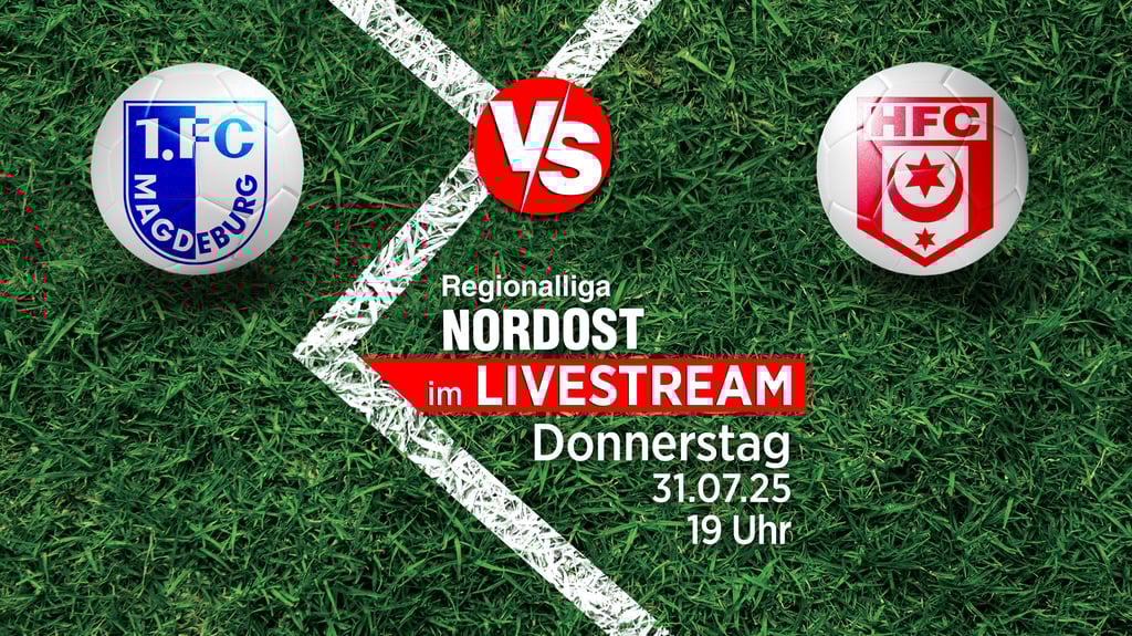 Der 1. FC Magdeburg II spielt am 31. Juli gegen den Halleschen FC. Wir zeigen das Sachsen-Anhalt-Derby in der Regionalliga Nordost ab 19 Uhr im Livestream.