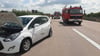 Unfall mit drei Fahrzeugen: Auf der A 14 bei Halle hat es Dienstagmittag gekracht.
