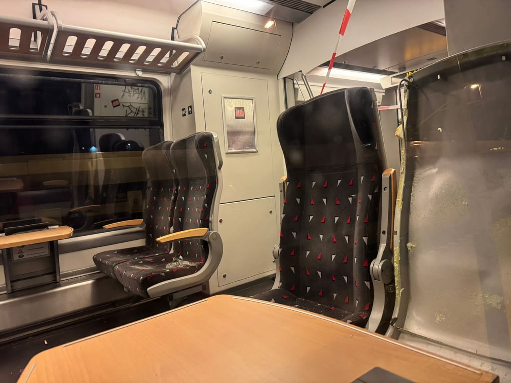 In dem Zug nach Halle wurden von den Randalierern auch Sitzverkleidungen abgerissen. Die Mehrzahl der Männer waren zweifelsfrei HFC-Anhänger.