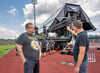 Veranstalter Pat Rupprecht (l.) und Steffen Gausen, Projektverantwortlicher vom Technikveranstalter i:tecs.