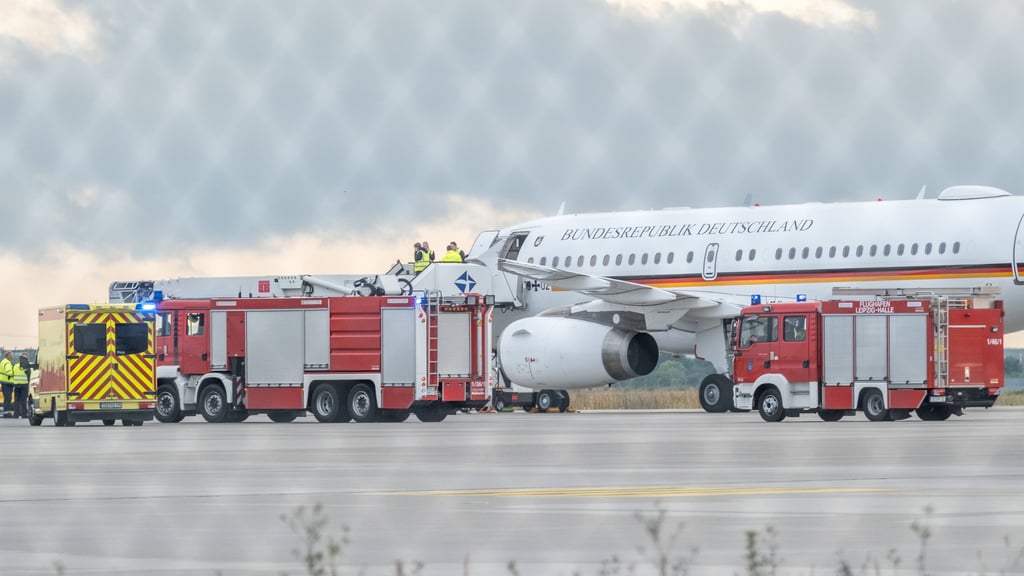 Ein Flugzeug der Flugbereitschaft der Bundeswehr landete außerplanmäßig in Leipzig.