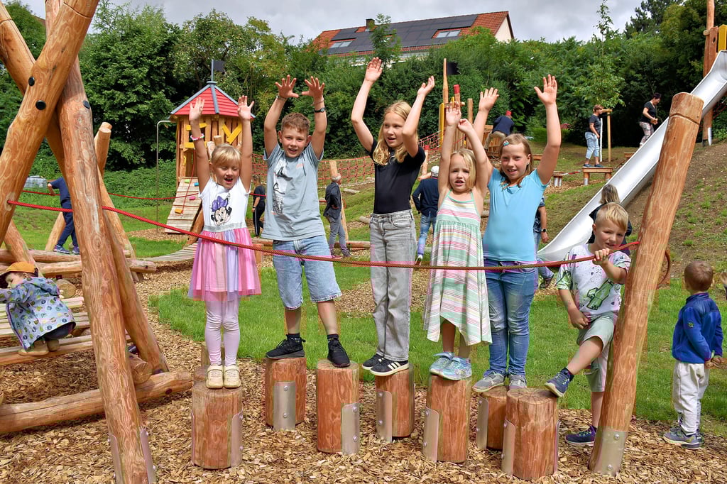 Die Kinder der Kindertagesstätte Schnauderbienchen und die Ferienkinder aus Kayna freuen sich aufs Toben und Klettern.