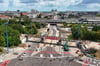 Im Juli 2025 wurde die erste von zwei Behelfsbrücken für den Magdeburger Ring am Damaschkeplatz eingeschoben. In der nächsten Woche folgt nun die zweite.