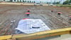 Blick auf das Baufeld von ReFood in Großzöberitz – erste Fundamente sind bereits gelegt.