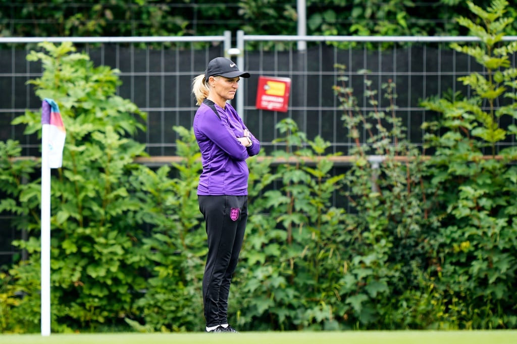 England-Trainerin Sarina Wiegman beim Abschlusstraining vor dem Finale.