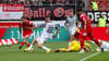 Julien Damelang (l.) traf für den HFC spät zum 1:0. 