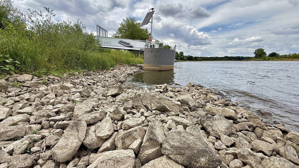In der ersten Julihälfte war der Wasserstand der Elbe in Dessau-Roßlau auf unter 50 Zentimeter gefallen.