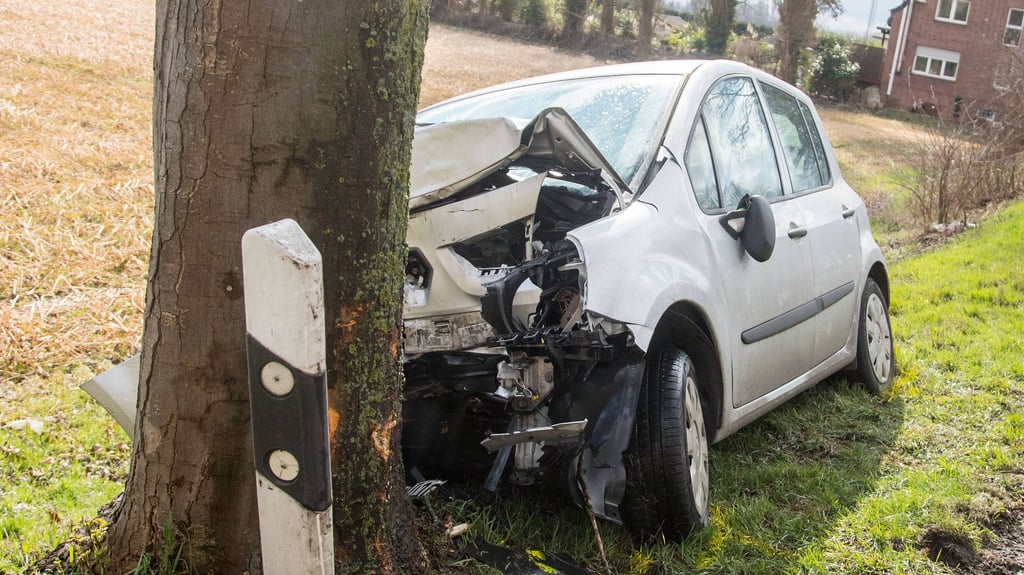 Am Sonntag ist ein 20-jähriger Autofahrer auf der L127 zwischen Meltendorf und Giersdorf gegen einen Baum geprallt.
