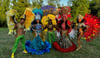 Bunt und lebensfroh präsentiert sich die Rio-Carneval-Samba-Show beim Parkfest in Halberstadt.