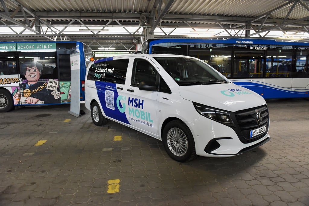 Sieben solcher elektrisch angetriebenen Kleinbusse hat der Landkreis für ein Jahr geleast. Rein passen sechs Personen.