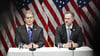 US-Finanzminister Scott Bessent (l) und der US-Handelsbeauftragte Jamieson Greer in Stockholm.